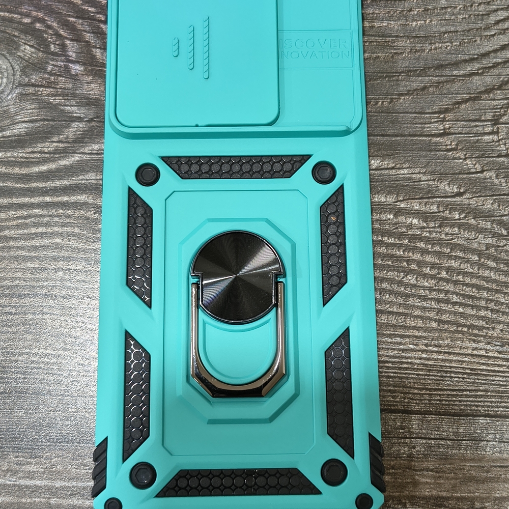 Motorola Edge 2025 Protective Phone Case with Stand - Teal and Black